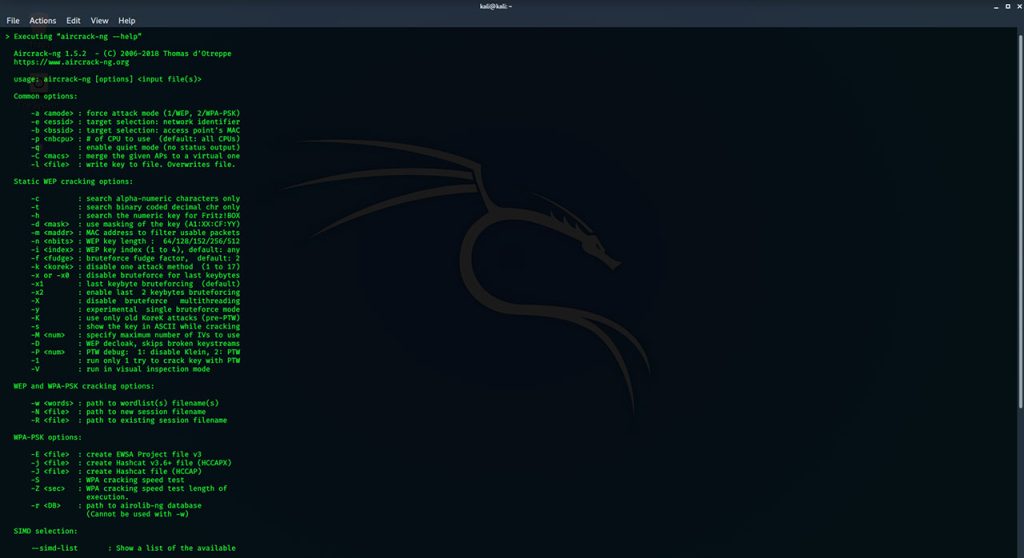 Aircrack-ng in Kali Linux