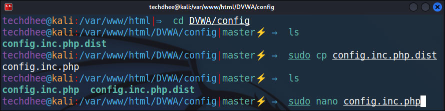 Configure the DVWA in Kali Linux