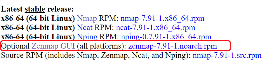 Download the latest Zenmap in Kali Linux