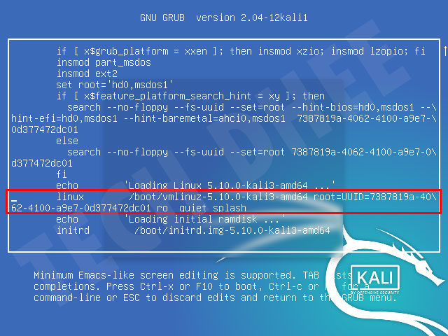 Reset root passwords on Kali Linux