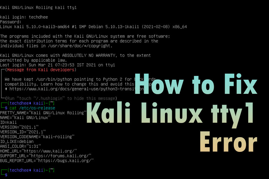 How to Fix Kali Linux tty1 Error – No GUI in Kali Linux