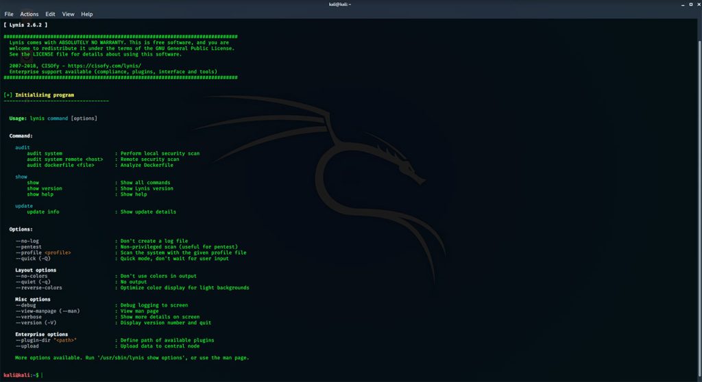 Lynis in Kali Linux