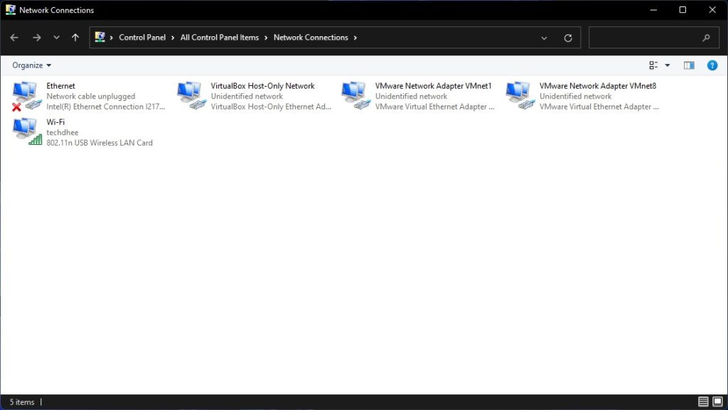 Windows 11 Network Connections