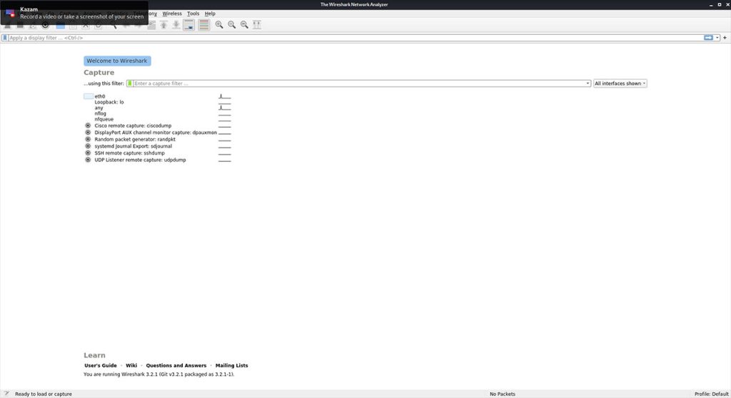 Wireshark in Kali Linux