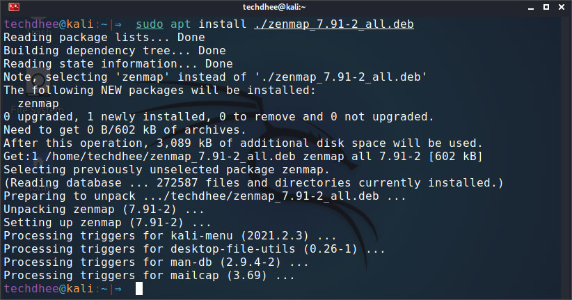 Install the Zenmap in Kali Linux