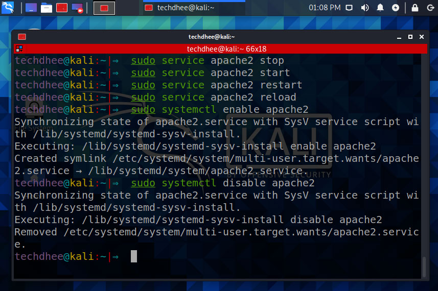 Install Apache on Kali Linux