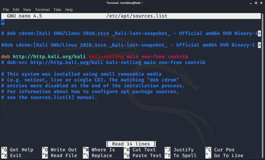 Kali Linux Default Repository