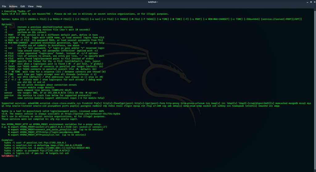 Hydra In Kali Linux