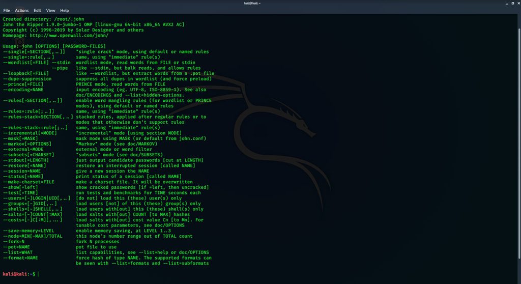 John the Ripper in Kali Linux