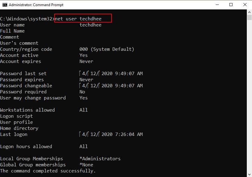 Change Windows 10 Password Using CMD