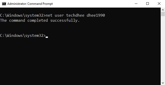 Change Windows 10 Password Using CMD