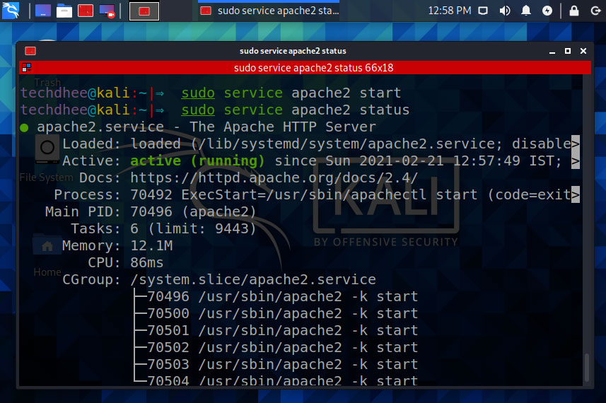 Install Apache on Kali Linux